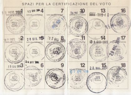 TESSERE ELETTORALI - esaurimento spazi attestazione di voto